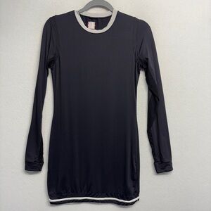 Kastel Denmark Long Sleeve Black White Sun SPF UPF 30+ Shirt Dress Coverup Small